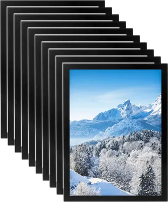 Obrázok produktu pre Magnetické samolepiace rámy formátu A4, 10 kusov, čierne, vhodné na dokumenty a vývesky