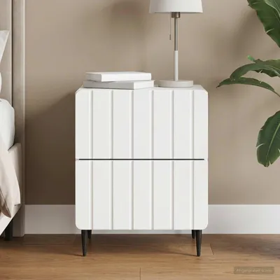 Image de vidaXL Table de chevet blanche 43 x 34,5 x 49,5 cm en aggloméré
