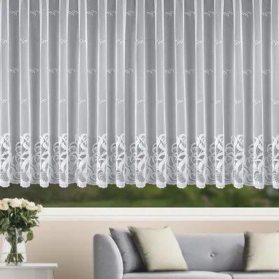 Produktbild von Jacquard Fensterstore Lauren - Größe (HxB): 145x300 cm Farbe: Weiß