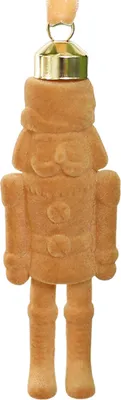 Produktbild von Beflockter Nussknacker-Hängeschmuck, dekorative Nussknacker-Statue, Weihnachtsmann-Anhänger, Weihnachtsbaumschmuck