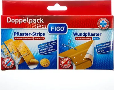 Produktbild von FIGO Wundverband Doppelpack 50x6cm + Strips 20er