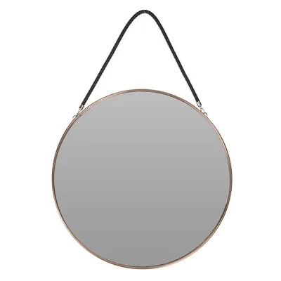 Zdjęcie produktu dla Dekoracyjne lustro wiszące, rama w kolorze złotym, Ø 38 cm
