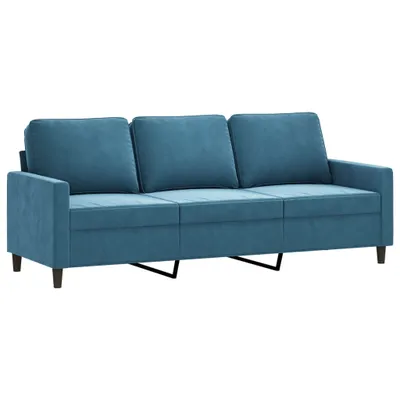 Immagine prodotto di vidaXL divano a 3 posti blu 180 cm in velluto