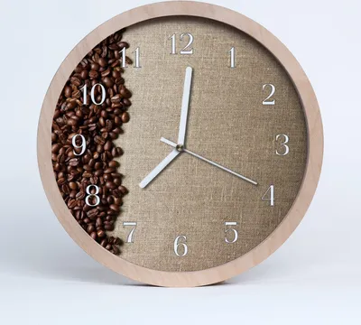 Produktbild von Holzuhr 20fi cm wanduhr - Kaffeebohnen Küche