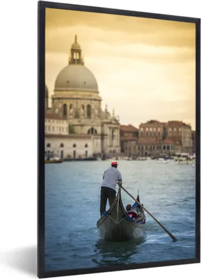 Produktbild von MuchoWow® MuchoWow® Gerahmtes Poster Italien - Gondel - Canal Grande - Wasser 40x60 cm - Poster mit zchwarzem Bilderrahmen - Papierdruck - Wandbilder