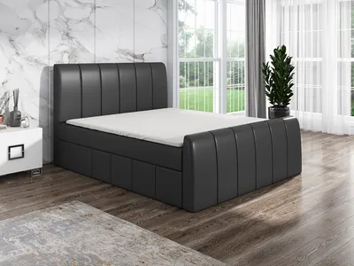 Produktbild von Boxspringbett IKA 120x200 mit 2 Bettkästen, Bonell-Matratze und Topper. Möbel vom Hersteller- Handarbeit! Bett Komplett-Set mit Matratze, Bettkasten & Kopfteil. Modern und robust.