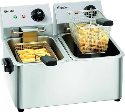 Image de Bartscher Double friteuse "SNACK II", LxlxH : 4x4,35x3,15 cm ; A162412E