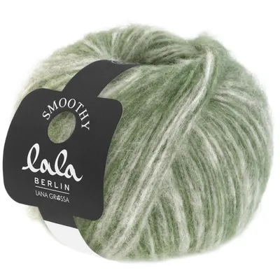 Produktbild von Lana Grossa LALA BERLIN SMOOTHY 50 g leichtes Alpaka-Schlauchgarn im Bicolor-Effekt 135 m, Farbe:008 - Hellgrau/Resedagrün