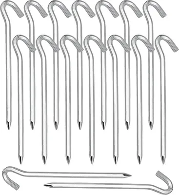 Produktbild von Heringe, 20 Stück Zeltheringe Erdnägel Haken für Zeltheringe Camping Gartenarbeit Verzinkter Stahl Silber Zeltheringe