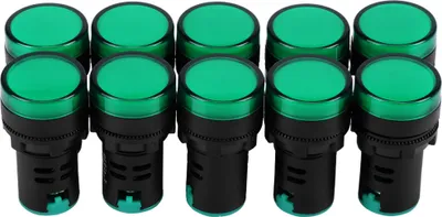 Obrázek produktu pro 10 ks AC/DC 24V 22mm závit LED elektronické signální světlo (zelené)