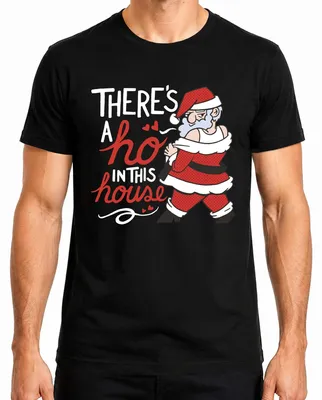 Zdjęcie produktu dla W tym domu jest Święty Mikołaj - koszulka męska Christmas Gift, czarny, M