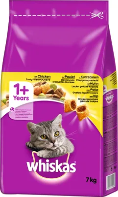 Produktbild von Whiskas Trocken 7kg - Adult 1+ mit Huhn