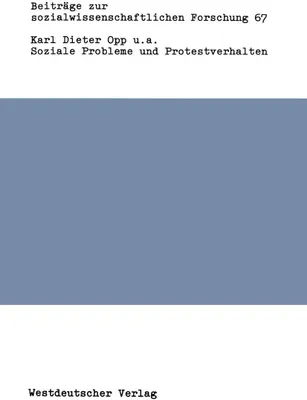 Produktbild von Soziale Probleme und Protestverhalten