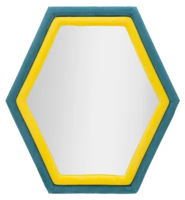 Zdjęcie produktu dla FURNLUX Lustro ścienne Tony Yellow 75cm / Kolor główny: żółty / Wymiary: 75 x 80 x 4 cm