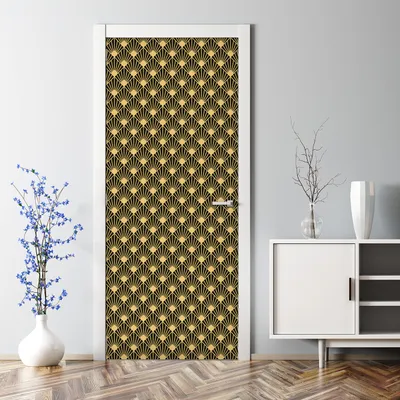 Produktbild von Dekorative Aufkleber selbstklebend Klebefolie Türtato Türposter Kachelarbeit Schwarz 70 x 200 cm