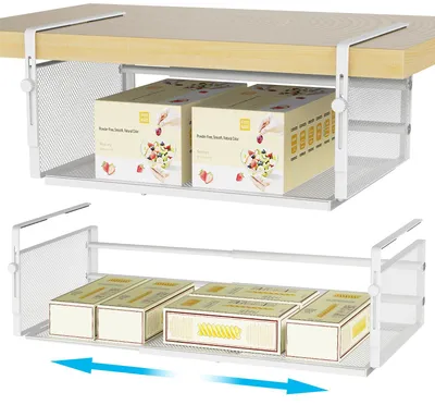 Unterregal-Organizer 2er-Set, verstellbar 38-57,5 cm, weiß