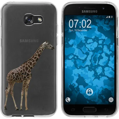 Produktbild von PhoneNatic Case kompatibel mit Samsung Galaxy A7 (2017) Silikon-Hülle Vektor Tiere Giraffe M8