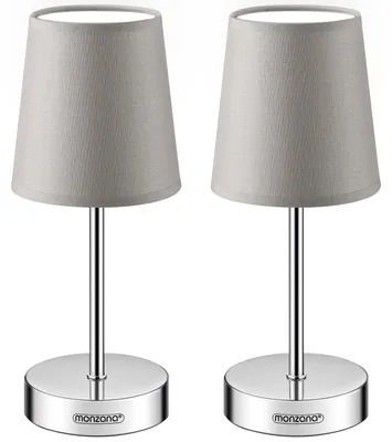 Immagine prodotto di Monzana 2x Lampada da Comodino Paralume in Tessuto E14 Abatjour Luce da Lettura con Interruttore