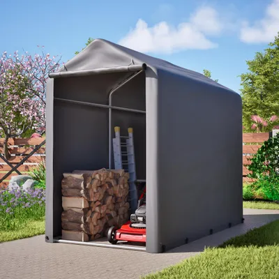 Produktbild von Gerätehaus Garagenzelt Carport Folienzelt Gartenschuppen Fahrradgarage Lagerzelt Aufbewahrungsgarage Auto Motorrad Schutz Unterstand 100x187x160cm