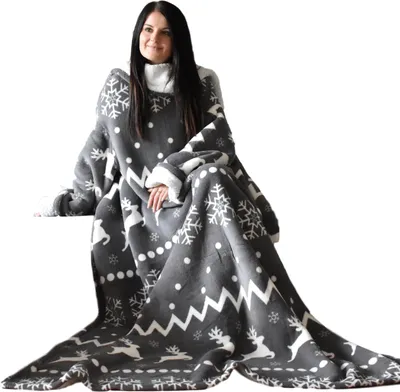 Produktbild von HOMELEVEL Sherpa Decke mit Ärmeln - 200x150cm Kuscheldecke mit Ärmeln - Blanket Hoodie Ärmeldecke - Decke zum Anziehen mit Ärmel - Deckenpullover