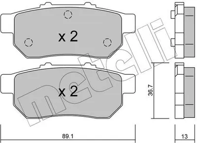 Produktbild von METELLI Bremsbeläge Satz Hinten Bremsklötze für HONDA CIVIC VI Hatchback (EJ, EK) 22-0176-0