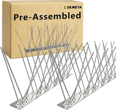 Image de Pointes anti-oiseaux, longueur 9,84 pieds, lot de 12, en acier inoxydable 304, pour balcon