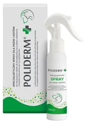 Image de JM SANTE Poliderm - spray pour le soin de la peau sujette aux pellicules, enflammée et atteinte de dermatoses chez les chiens et les chats – 100 ml