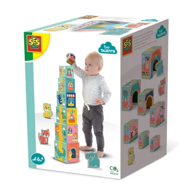Zdjęcie produktu dla SES Wieża z klocków z figurk.zwierząt 13142