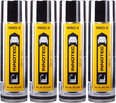 Immagine prodotto di 4 pezzi INNOTEC Inno-X 500 ml – Detergente e spray curativo per acciaio inossidabile – rimuove grasso, sporco, impronte digitali e impurità – per acciaio inossidabile