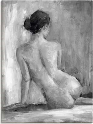 Produktbild von ARTland Leinwandbild Figur in schwarz & weiß I Größe: 60x80 cm