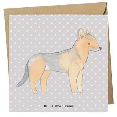 Produktbild von Mr. & Mrs. Panda Deluxe Karte Schäferhund Lebensretter - Grau Pastell - Geschenk, Glückwunschkarte, doppelkarte, faltkarte, Grußkarte, anlasskarte, Klappkarte