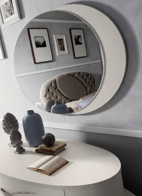 Obrázek produktu pro Závěsné zrcadlo Oválné zrcadlo Vlnité Moderní design ložnice Itálie Styl