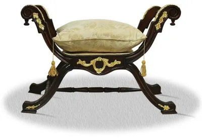 Produktbild von Casa Padrino Barock Sitzhocker Schwarz Gold - Luxus Kreuzhocker