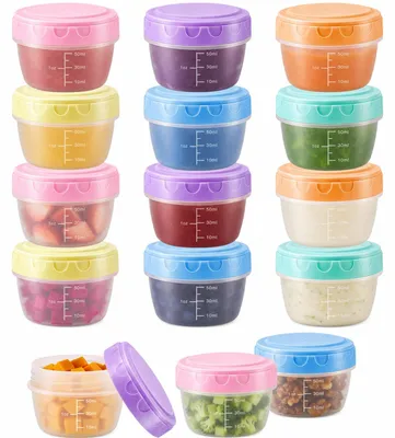 12 Mini-Gefrierdosen 80 ml, BPA-frei, auslaufsicher, 6 Farben