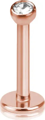 Produktbild von viva-adorno 1 Stück 1,2 x 8 x 2mm  Lippenpiercing Piercing Micro Stecker Zirkonia Innengewinde verschiedene Farben und Größen Z399, rosegold