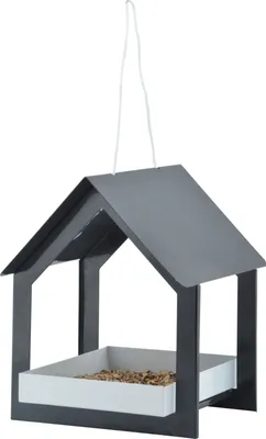 Produktbild von Esschert Design Futterhaus hängend anthrazit/ weiß; FB407; 19,3x19,1x23,2 cm