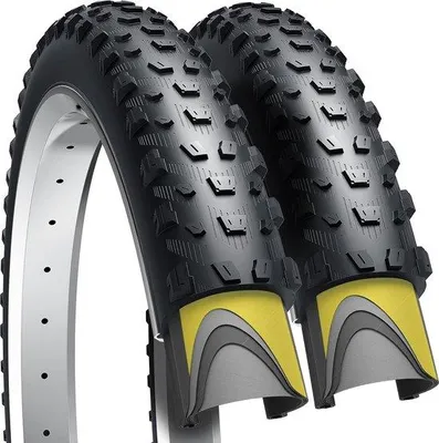 Zdjęcie produktu dla Opony rowerowe Unyqoos® MTB, rozmiar 29 x 2,6 cala (ETRTO 66-622), zestaw 2 sztuki – 60 TPI, ochrona ścianek opon z nylonu o grubości 1 mm, składane, z wzmocnieniem Kevlar, przeznaczone do rowerów górskich/downhill/XC/enduro
