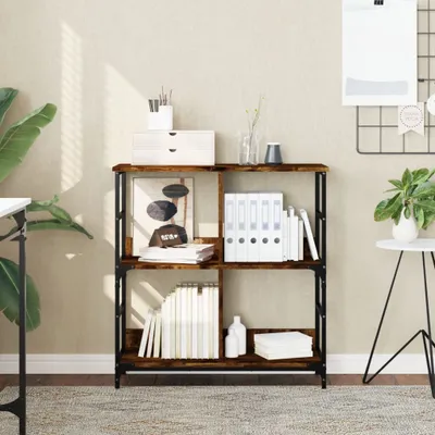 Obrázok produktu pre Maison Exclusive - Knižnica z dymového dubu 78,5x33x82 cm Drevený materiál