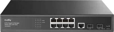 Zdjęcie produktu dla Switch Cudy GS2008S2, L2, 8 x porty Gigabit Ethernet, 2 x SFP, 128MB RAM