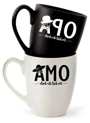 Produktbild von Tassen Set für die beste Oma und den besten Opa als Geschenk zu Geburtstag, Vatertag, Muttertag und Männertag