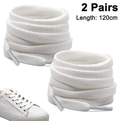 Produktbild von Schnürsenkel flach 2 Paar – Schuhbänder 0.8mm Breit Reißfeste Schnur für Sneaker, Arbeitsschuhe, Sportschuhe, Chucks, Laufschuhe, Bunt in 3 Farben in 2 Größen