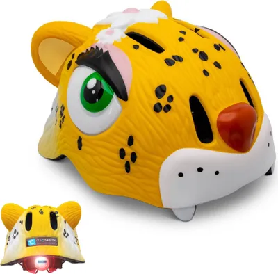 Produktbild von Fahrradhelm für Kinder | Gelber Leopard | Crazy Safety | EN1078