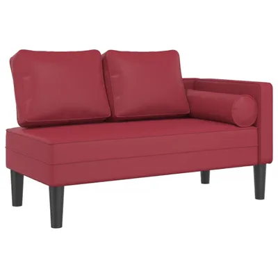 Produktbild von Chaiselongue mit Kissen Weinrot Kunstleder