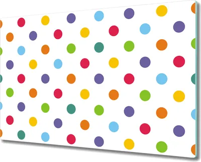 Produktbild von Glas-Herdabdeckplatte Glaskeramikfeldabdeckung Spritzschutz - 80x52 cm - Bunte Punktemuster