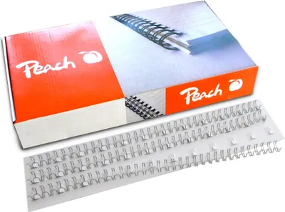 Obrázok produktu pre Peach Drahtbinderücken 3:1 Easy-Wire 34 loop A4 8mm silber