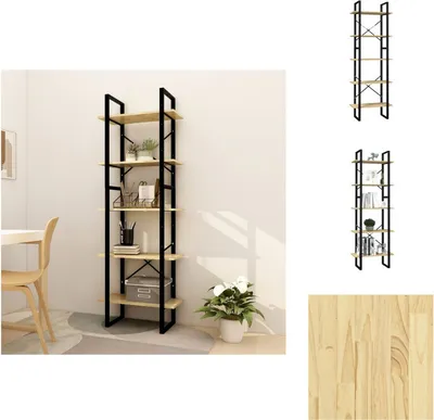 Produktbild von vidaXL Bücherregal 5 Fächer 60x30x175 cm Massivholz Kiefer -  Bücherregale & Bücherschränke