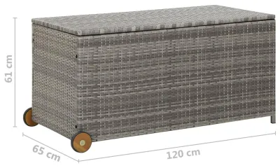 Productafbeelding van Tuinkist – Opbergbox voor Buiten – Poly Rattan Opslagcontainer – 120x65 cm – Lichtgrijs