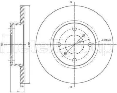 Produktbild von 2x METELLI Bremsscheibe 23-0603 für OPEL AGILA (A) (H00) 44 0mm 247 0mm