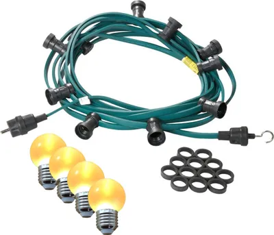 Produktbild von Illu-/Partylichterkette 5m - Außenlichterkette grün -  Germany- 10 ultra-warmweiße LED Kugeln