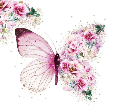 Produktbild von 20 Servietten Butterfly Flowers - Märchenhafter Schmetterling 33x33cm